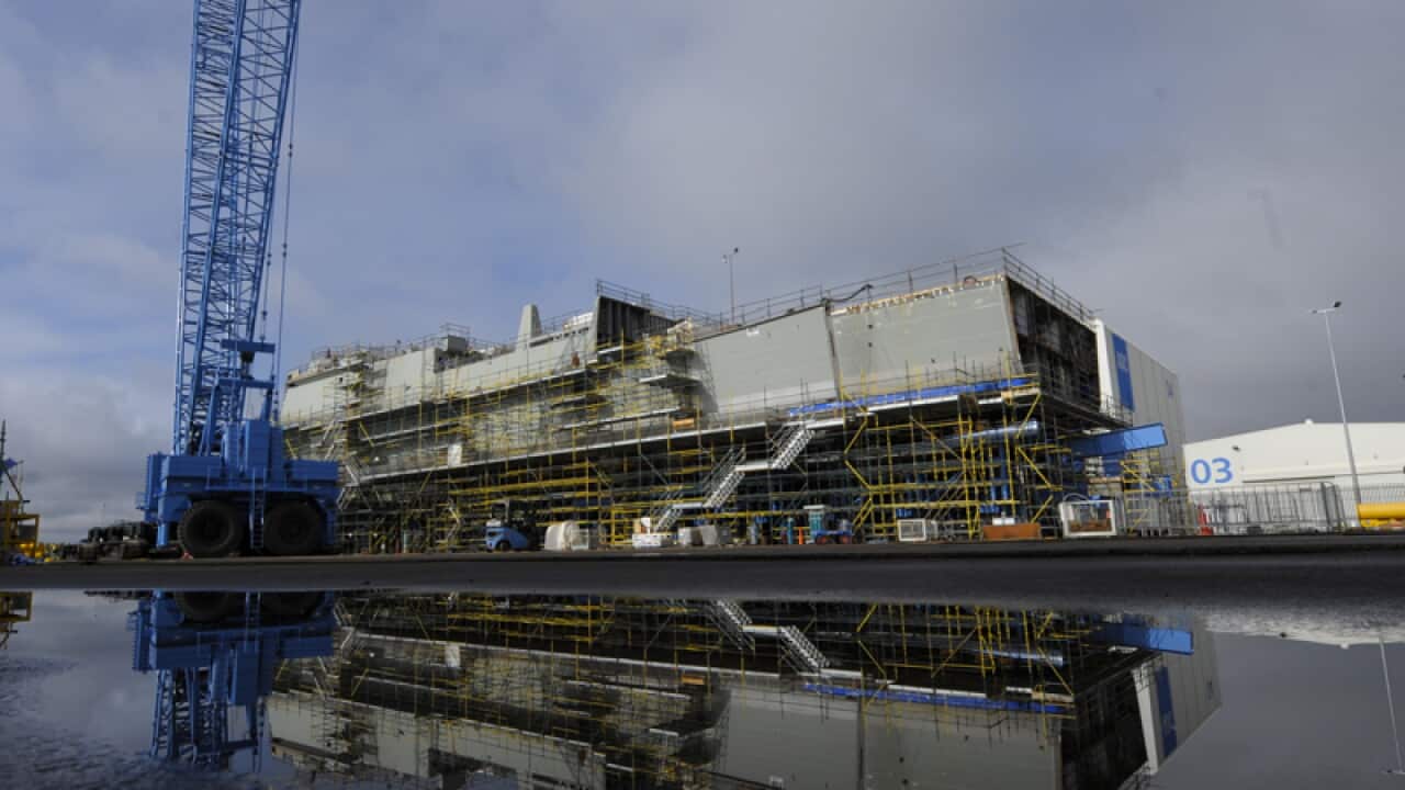 The ASC warship construction site in Adelaide