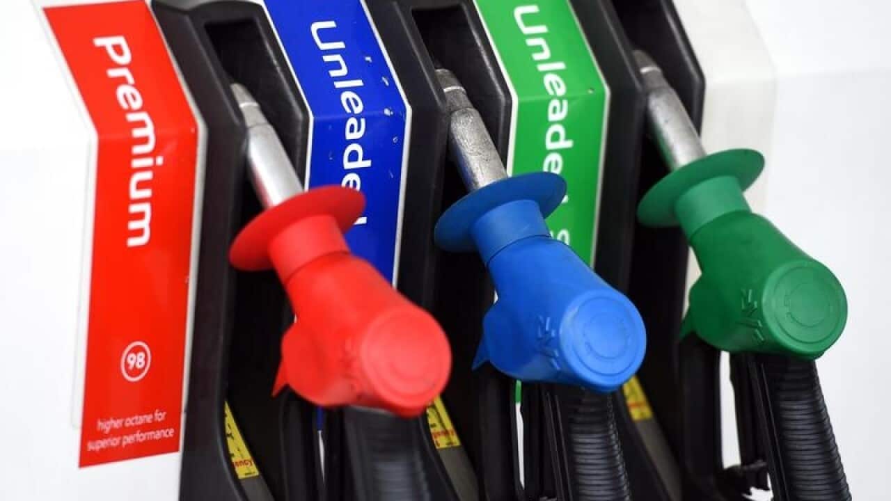 A petrol pump at a service station in Brisbane.