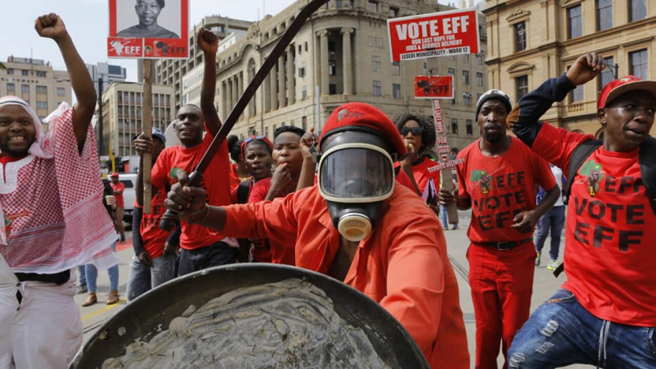 Protesters rally against South African President Jacob Zuma