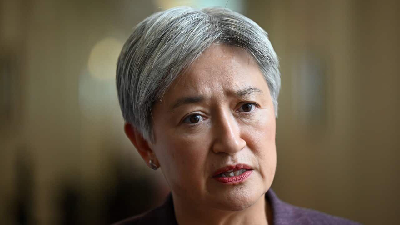 A close up shot of Australian Foreign Minister Penny Wong