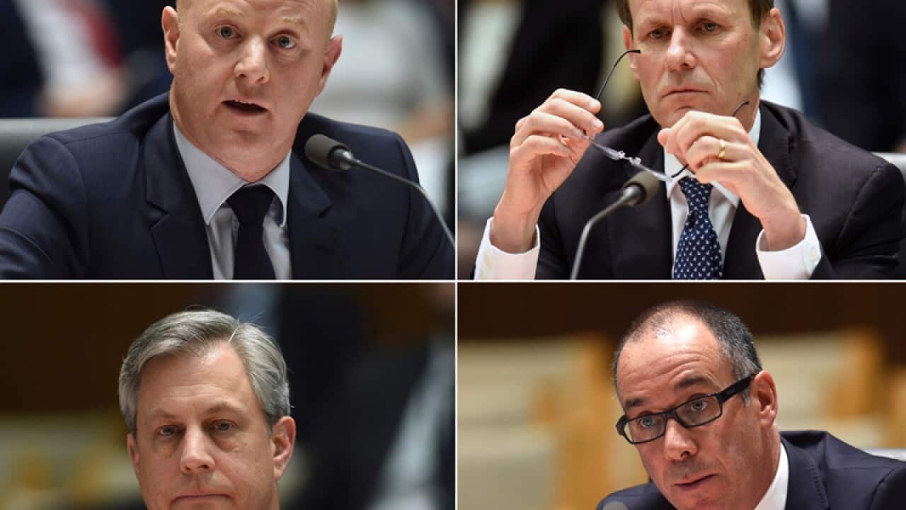 A composite image of the heads of the nation's big four banks