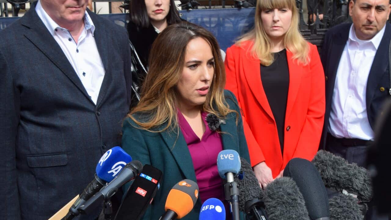Stella Assange gives a statement outside the High Court following the decision on whether Julian Assange can appeal against his extradition to the USA.