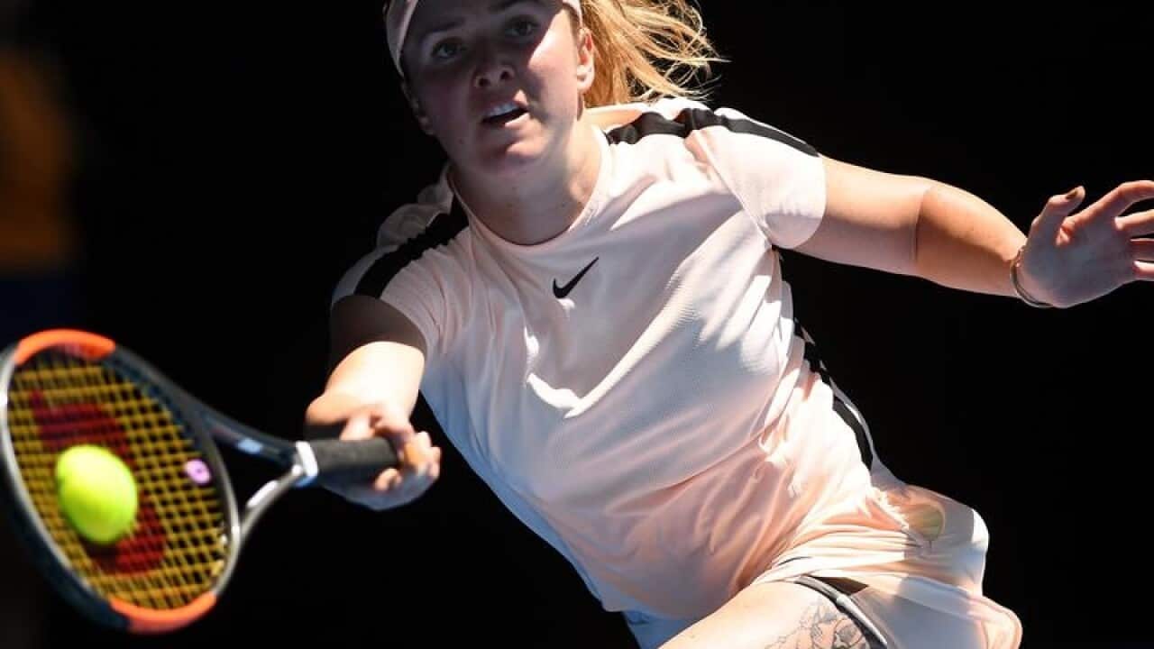 Elina Svitolina of the Ukraine in action