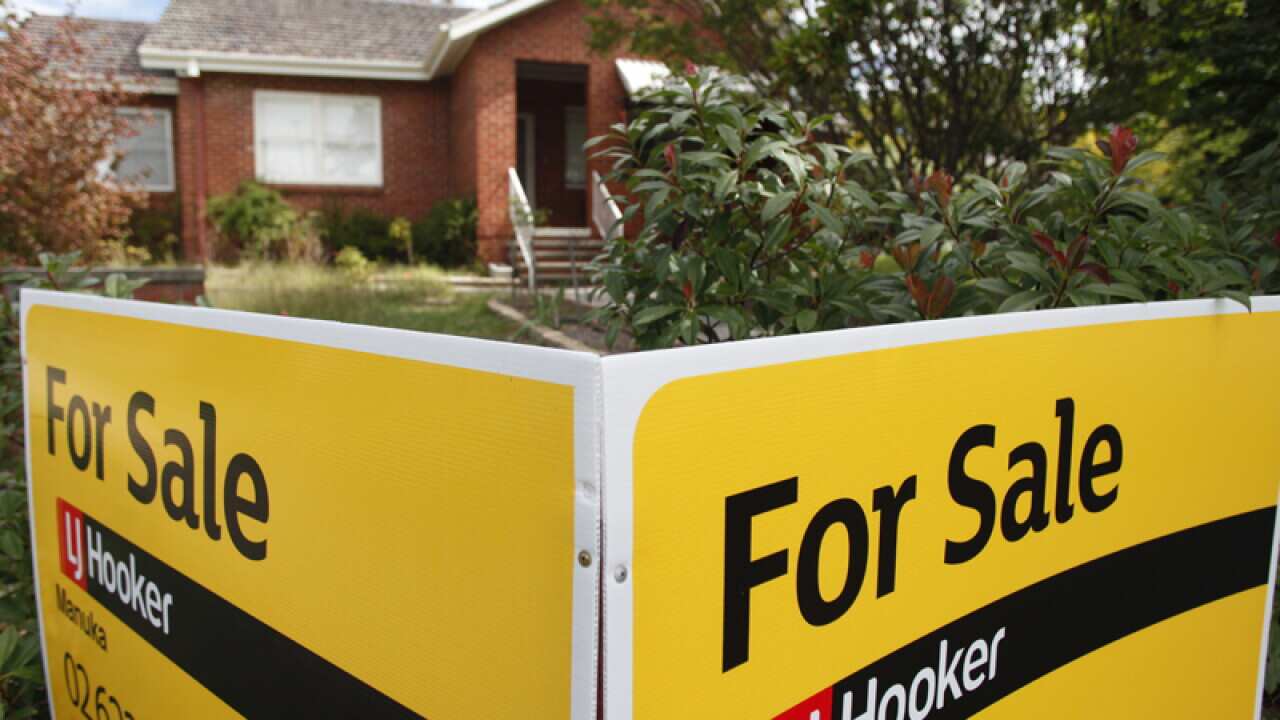 A house for sale is seen in Canberra