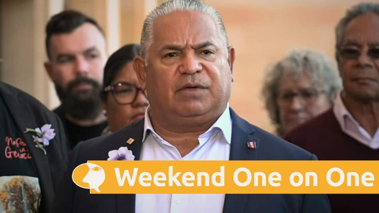 Tony Hansen speaking at a media conference on the WA redress scheme.