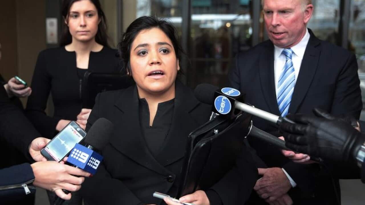 Naty Guerrero-Diaz outside court