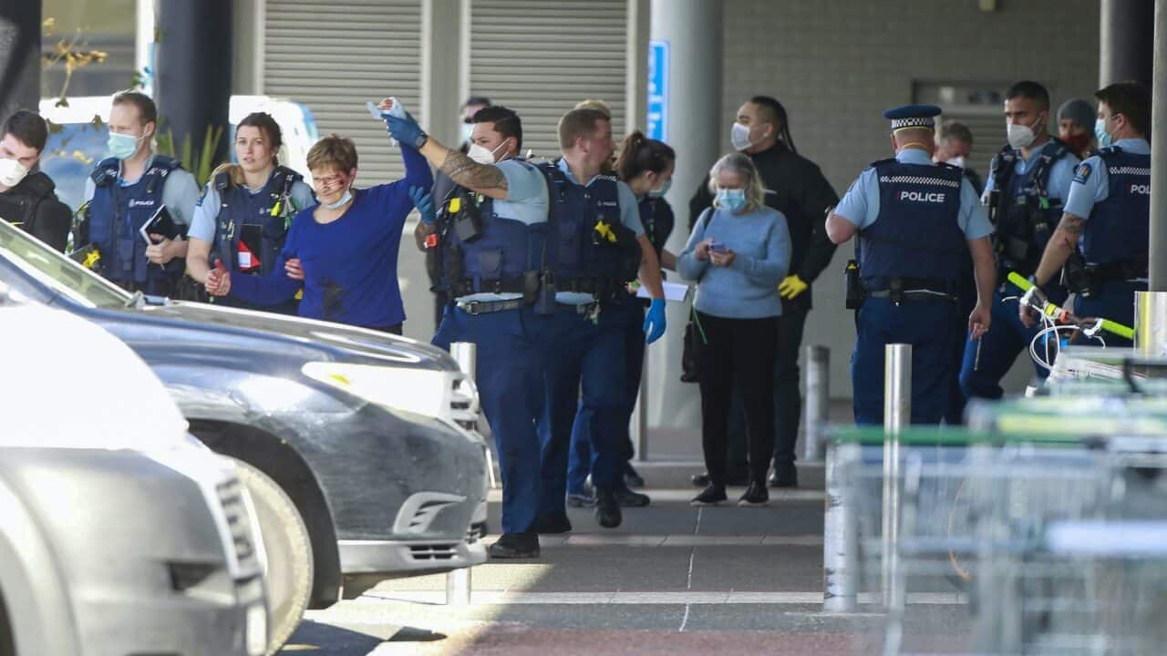New Zealand authorities said Friday they shot and killed a violent extremist after he entered a supermarket and stabbed and injured several shoppers.
