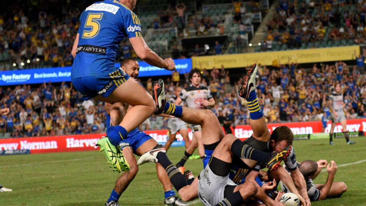 NRL match between the Parramatta Eels and the North Queensland Cowboys