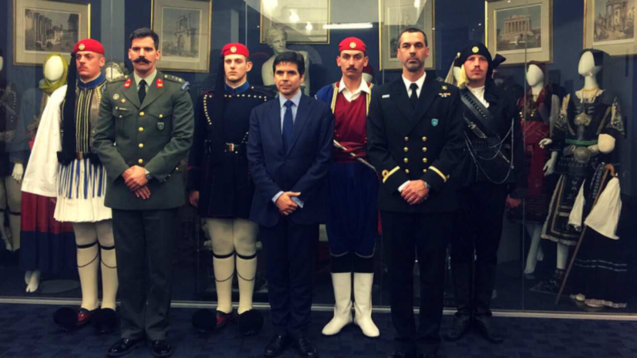 Greek Presidential Guard and Consul general of Greece in Sydney, Mr. Christos Karras