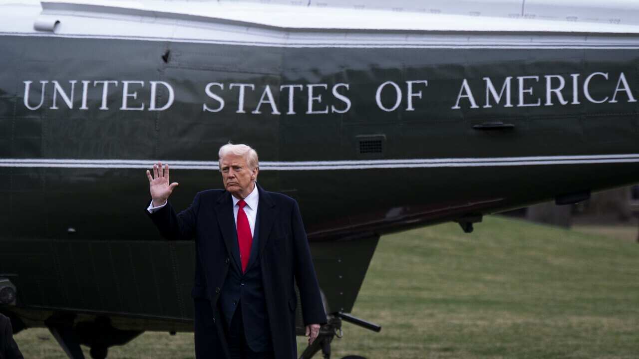 DC: President Donald Trump boards Marine One at the White House