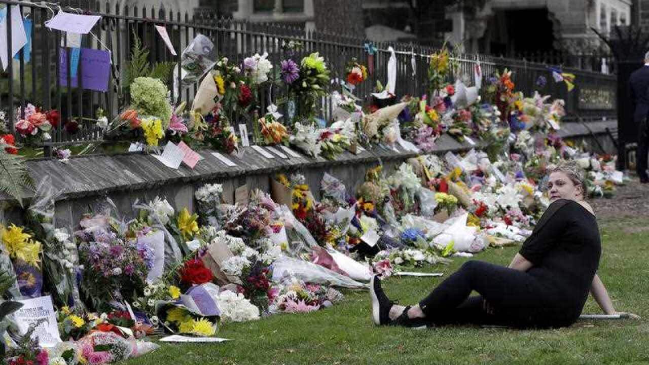 The floral tributes at the Christchurch Botanical Gardens.