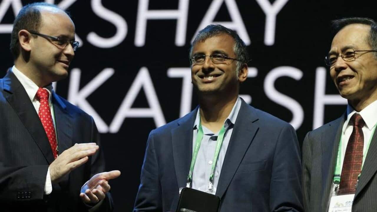 Professor Akshay Venkatesh receives the Fields medal.