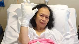 Niniek Trahar in her room at Afred Hospital at the Burn Unit in Melbourne – Jun 2026. Photo courtesy: Niniek Trahar.