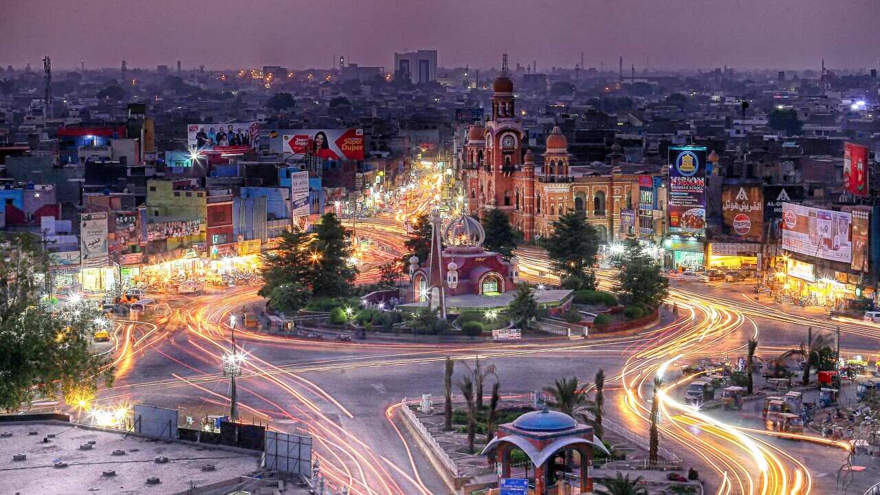 Clock Tower Chowk, Multan at night