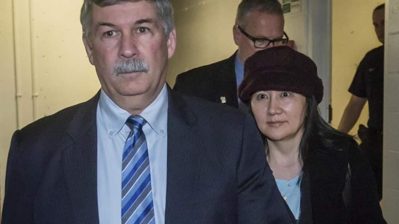 A file image of Meng Wanzhou at a court appearance