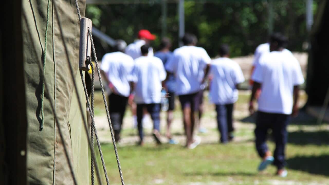 Tent accommodation at the government's detention centre, Nauru