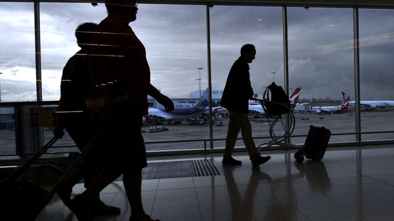 Travellers at Sydney Airport