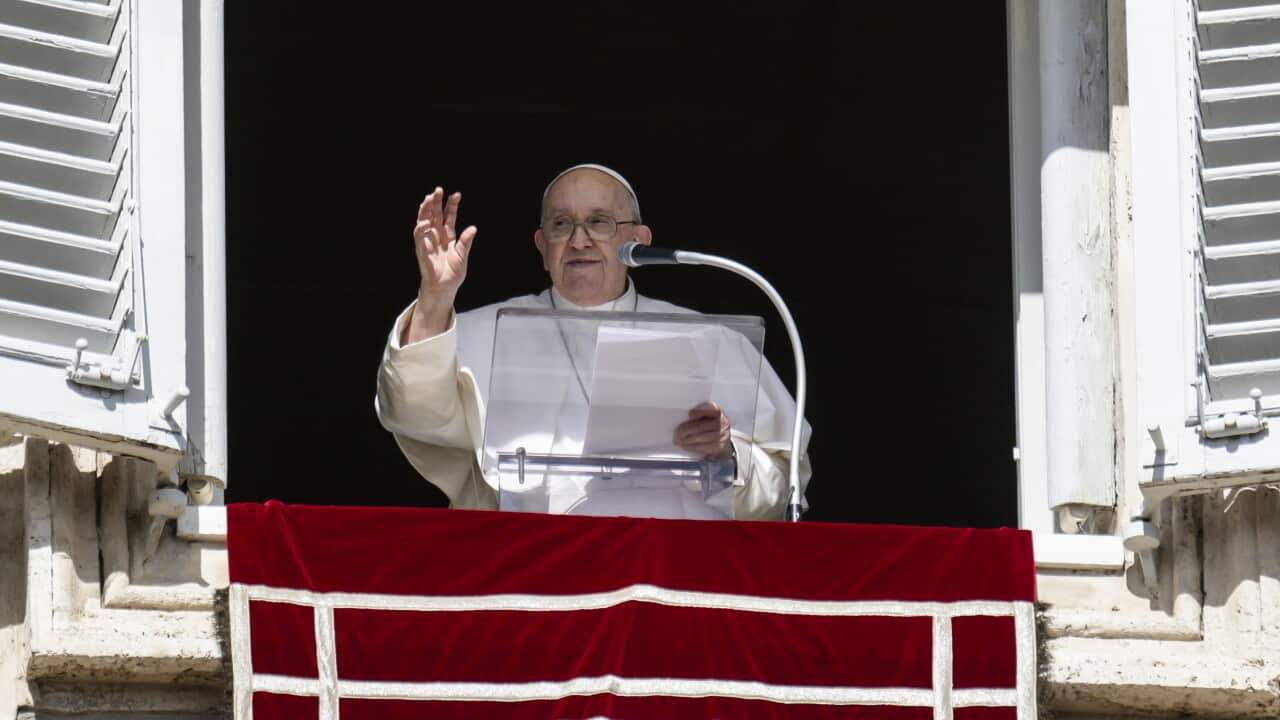 ITALY - POPE FRANCIS DELIVERS HIS BLESSING TO THE FAITHFUL DURING THE ANGELUS PRAYER AT ST PETER'S SQUARE IN THE VATICAN - 2023/10/22