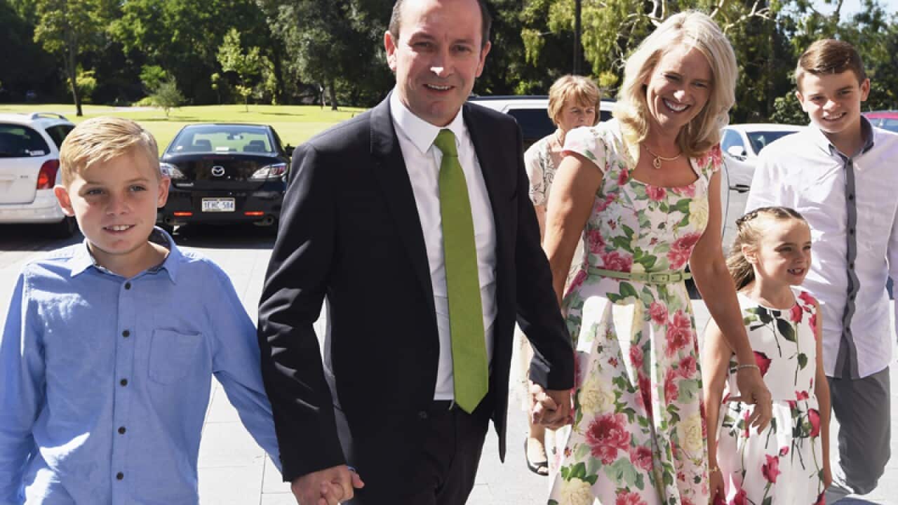 New WA Premier Mark McGowan with his family