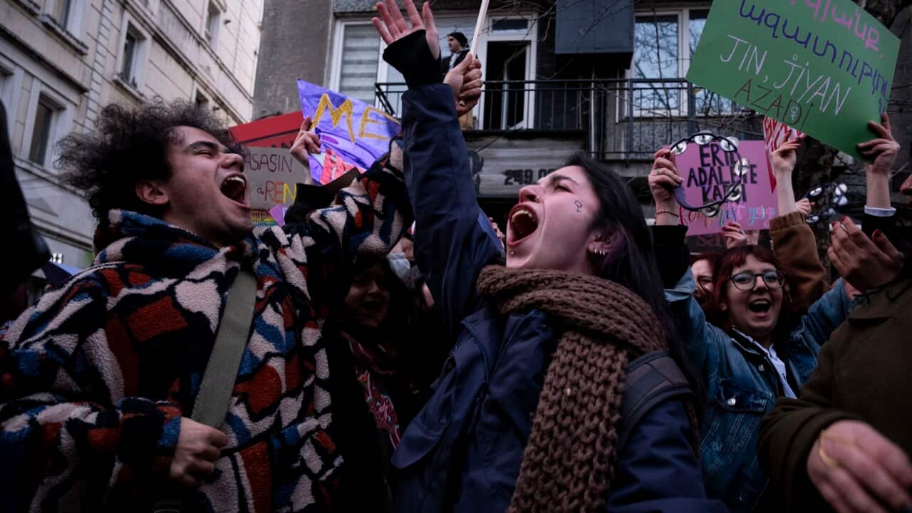 Feminist Night March Istanbul, Turkey - 08 Mar 2026