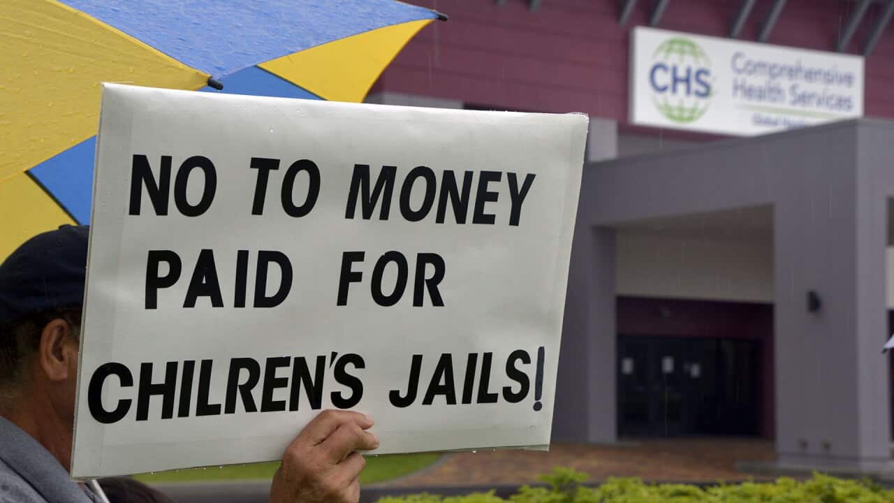 A protest against child detention centres