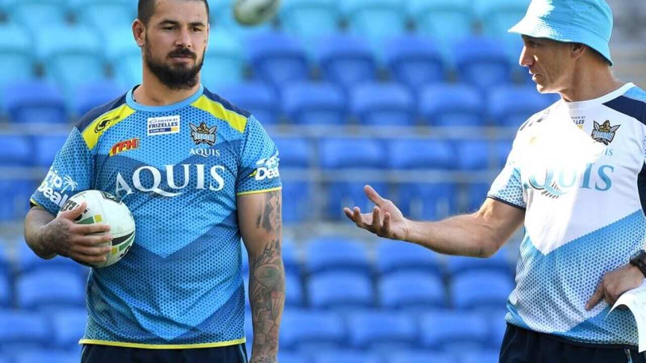 Nathan Peats during the Gold Coast Titans training session