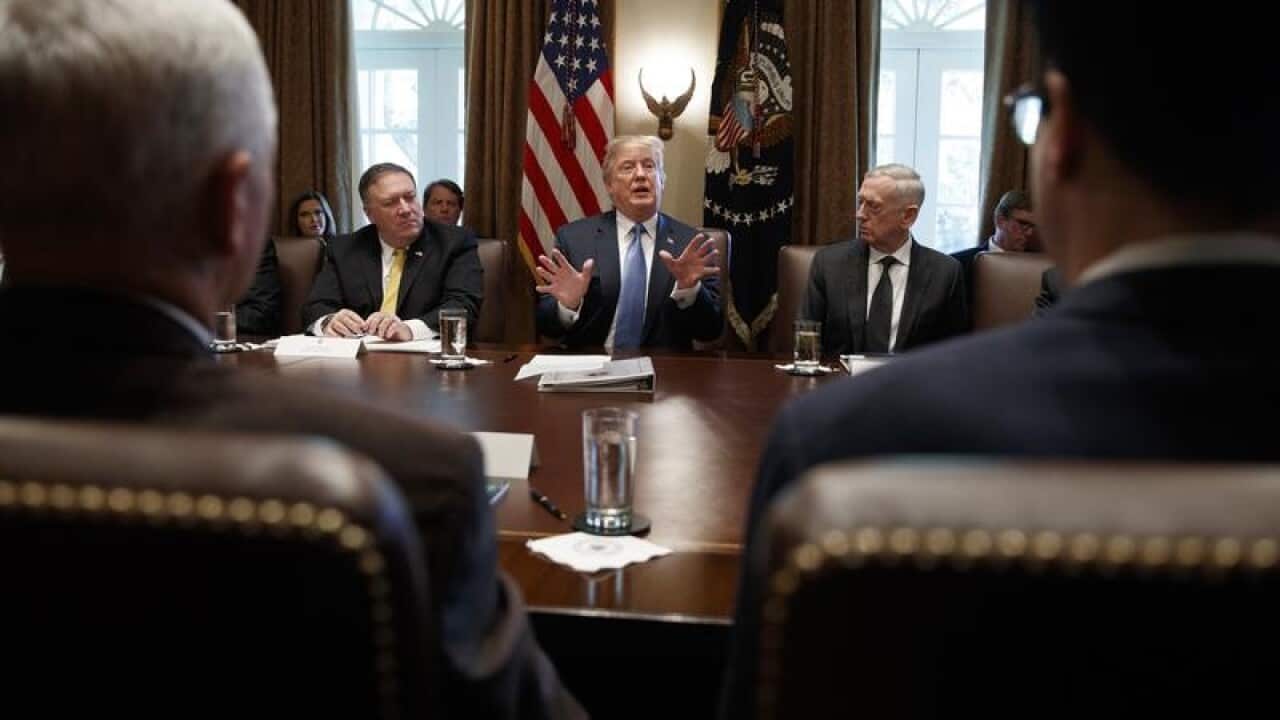 President Trump at the cabinet meeting