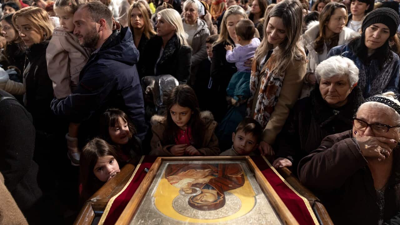 Orthodox Christmas Day mass in Skopje