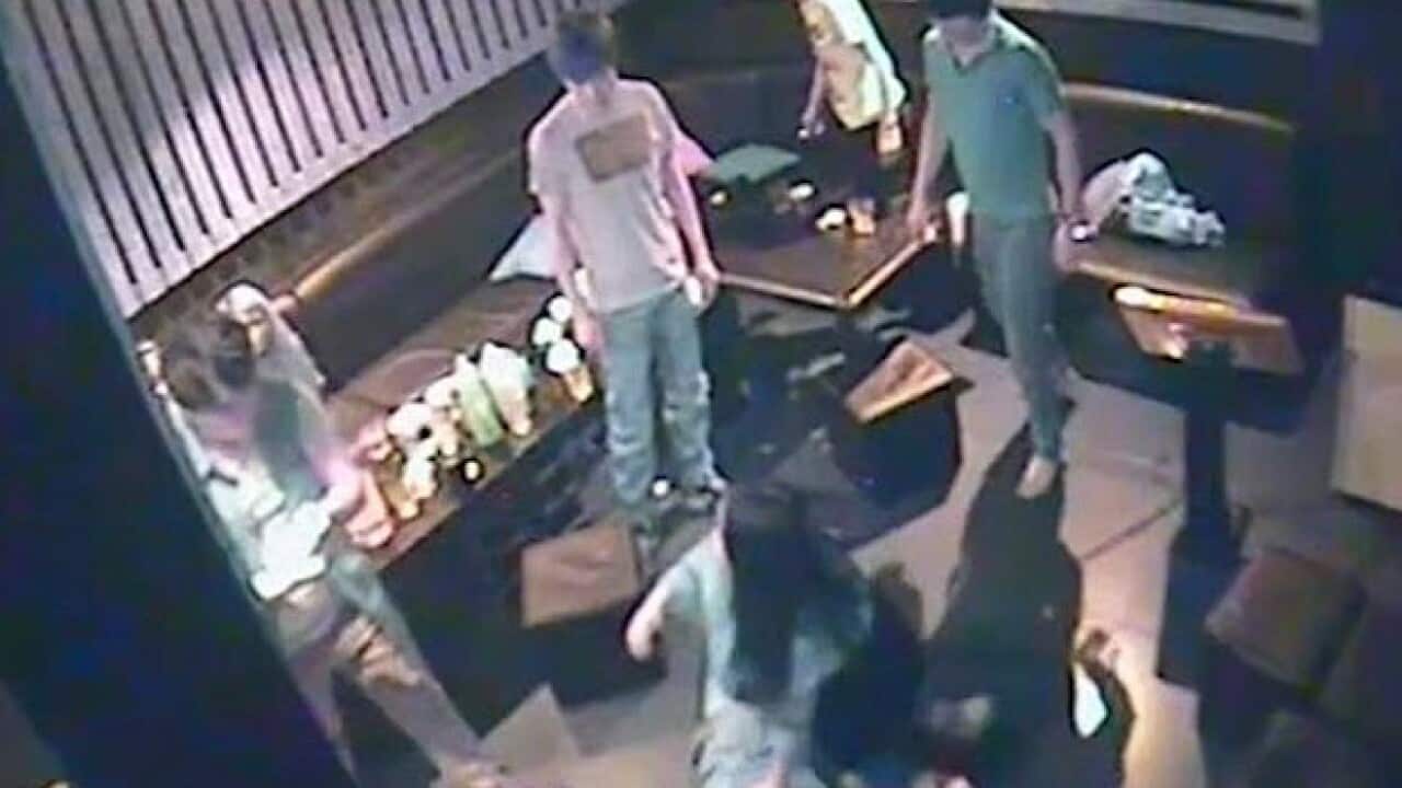CCTV footage shows a violent incident inside a Melbourne. (Victorian Police)