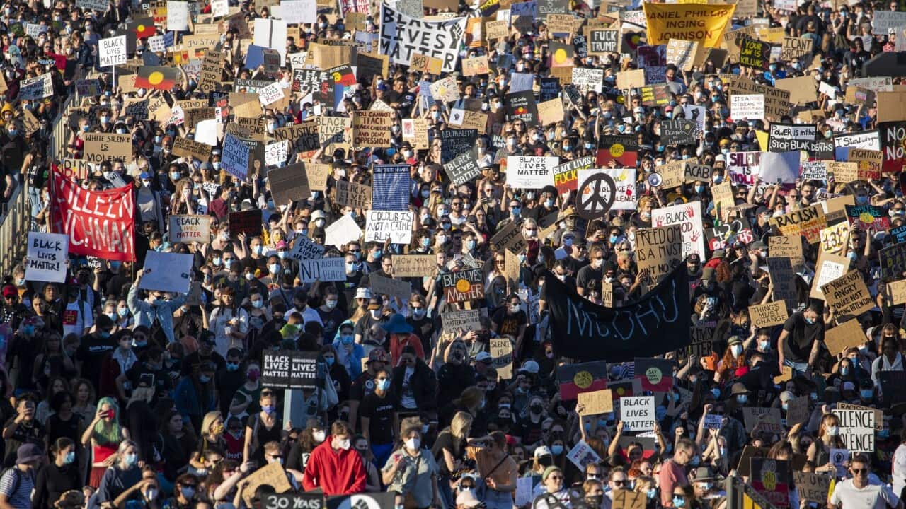 Protesters participate in a Black Lives Matter rally