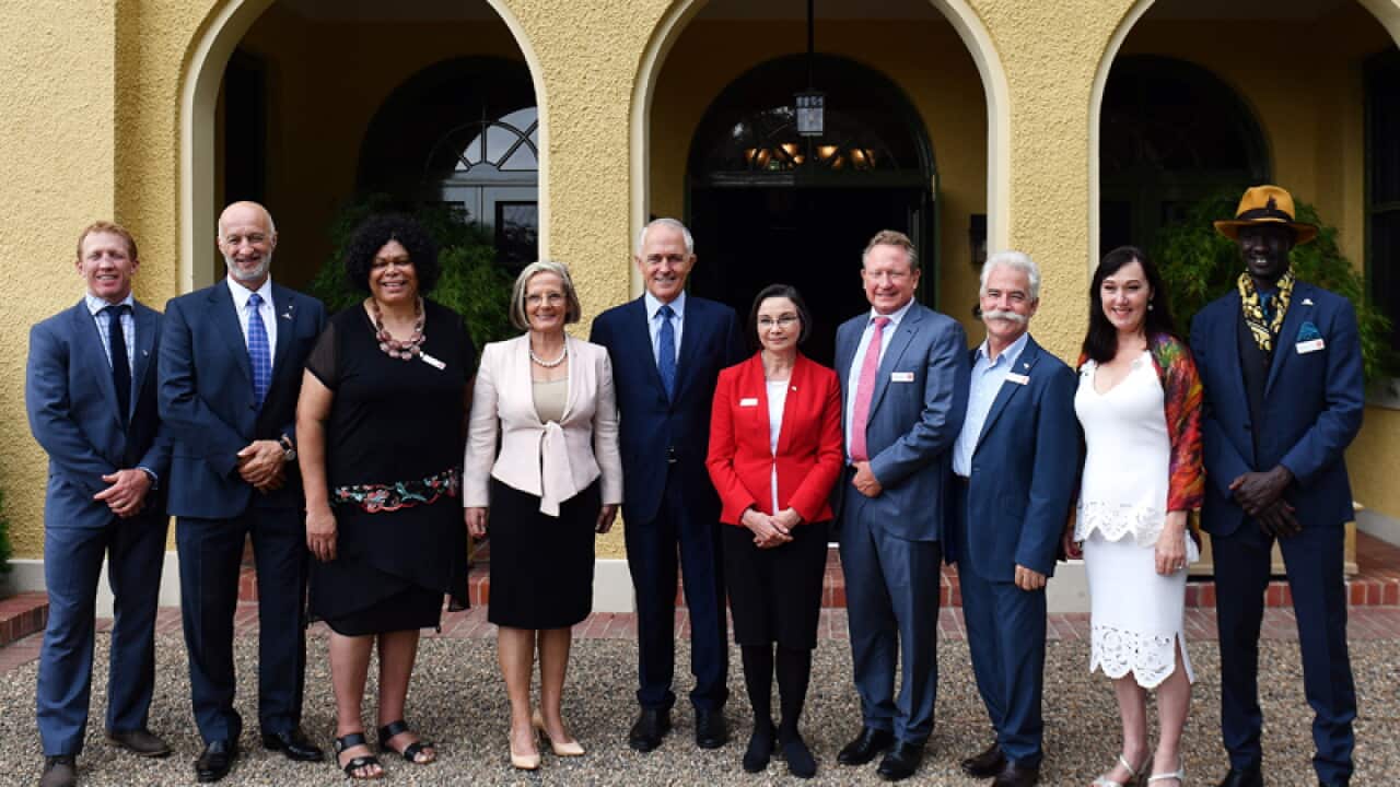 Malcolm Turnbull with the 2017 Australian of the Year finalists