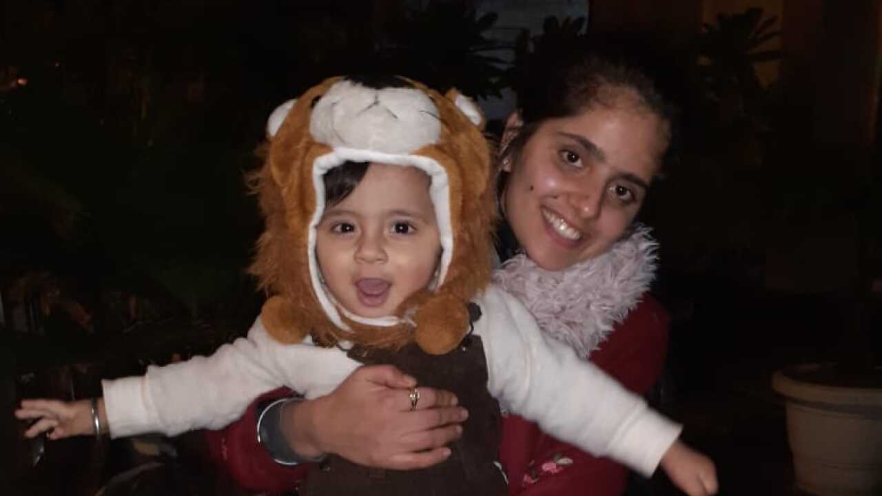 Pavneet Kaur and her 14-month-old son