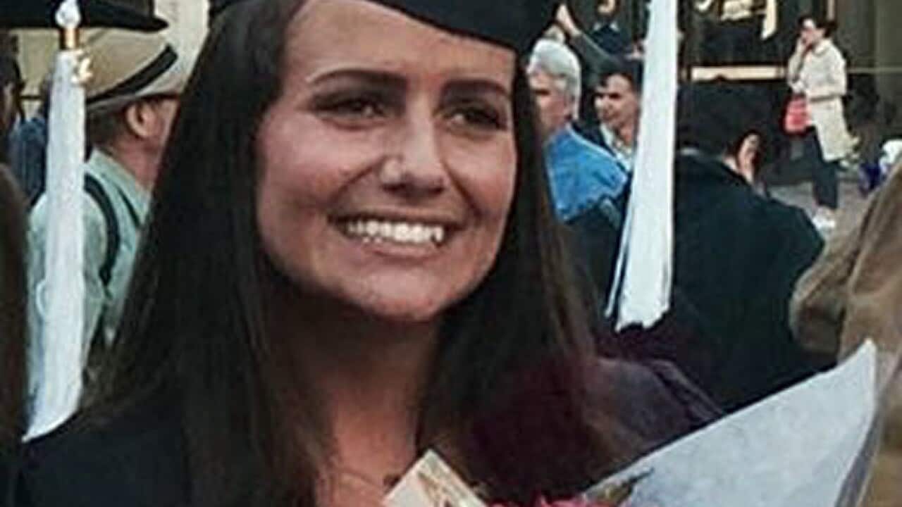 This May 2015 family photo shows Sascha Pinczowski at her graduation from Marymount Manhattan College in New York.