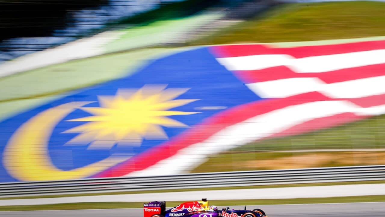 Australian Formula One driver Daniel Ricciardo at the Sepang Circuit