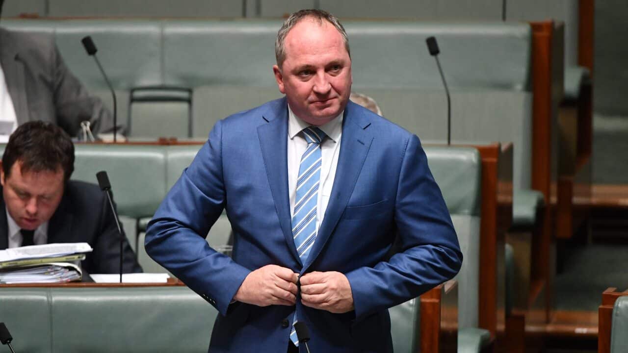 Former deputy prime minister Barnaby Joyce during Question Time in the House of Representatives at Parliament House in Canberra