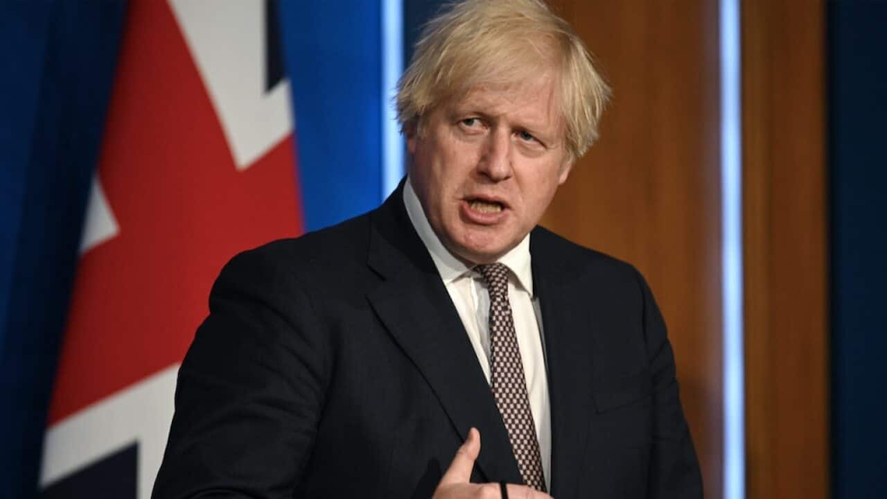 Prime Minister Boris Johnson speaking during a media briefing in Downing Street, London