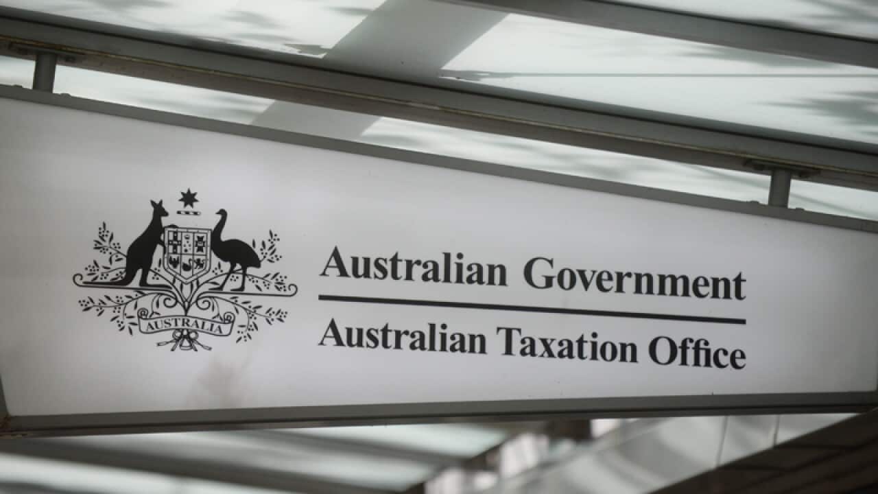 The sign of an Australian Taxation Office is seen in Canberra