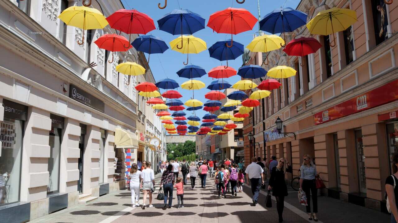 Gospodska Street in Banja Luka, Republika Srpska, Bosnia and Herzegovina. Banja Luka will become the sixth twin city of the Serbian capital Belgrade