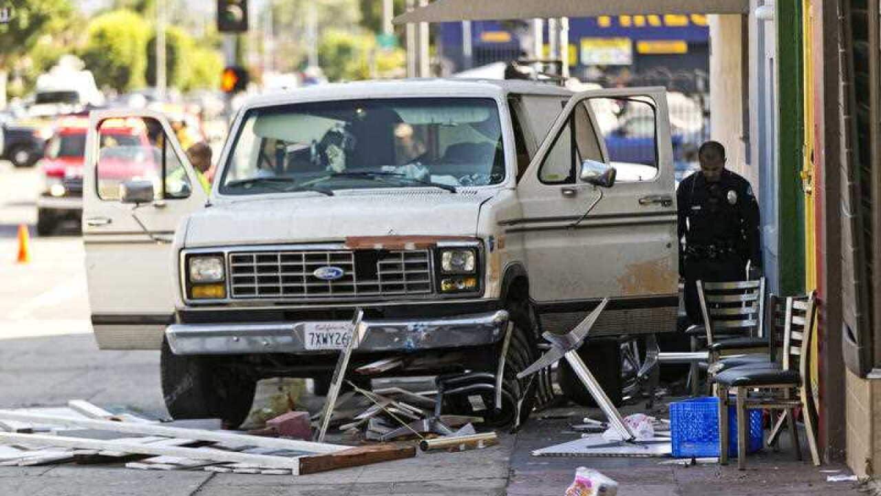 Car ploughs into crowd in Los Angeles