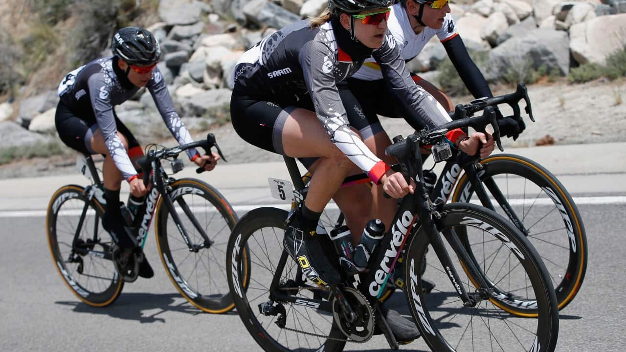 Loren Rowney (front) will ride with the Australian based Orica-AIS team in 2016