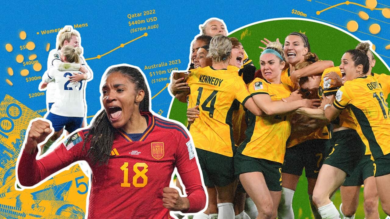 An artwork showing the Women's World Cup contenders for the final.