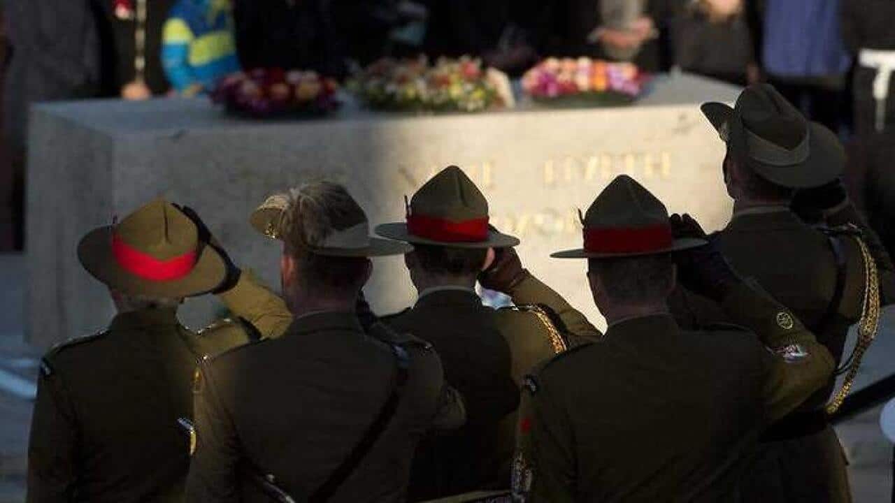 Defence Force personnel at a ceremony to mark the 50th anniversary of the Battle of Long Tan at the Australian War Memorial in Canberra, Thursday, Aug. 18, 2016 (AAP)