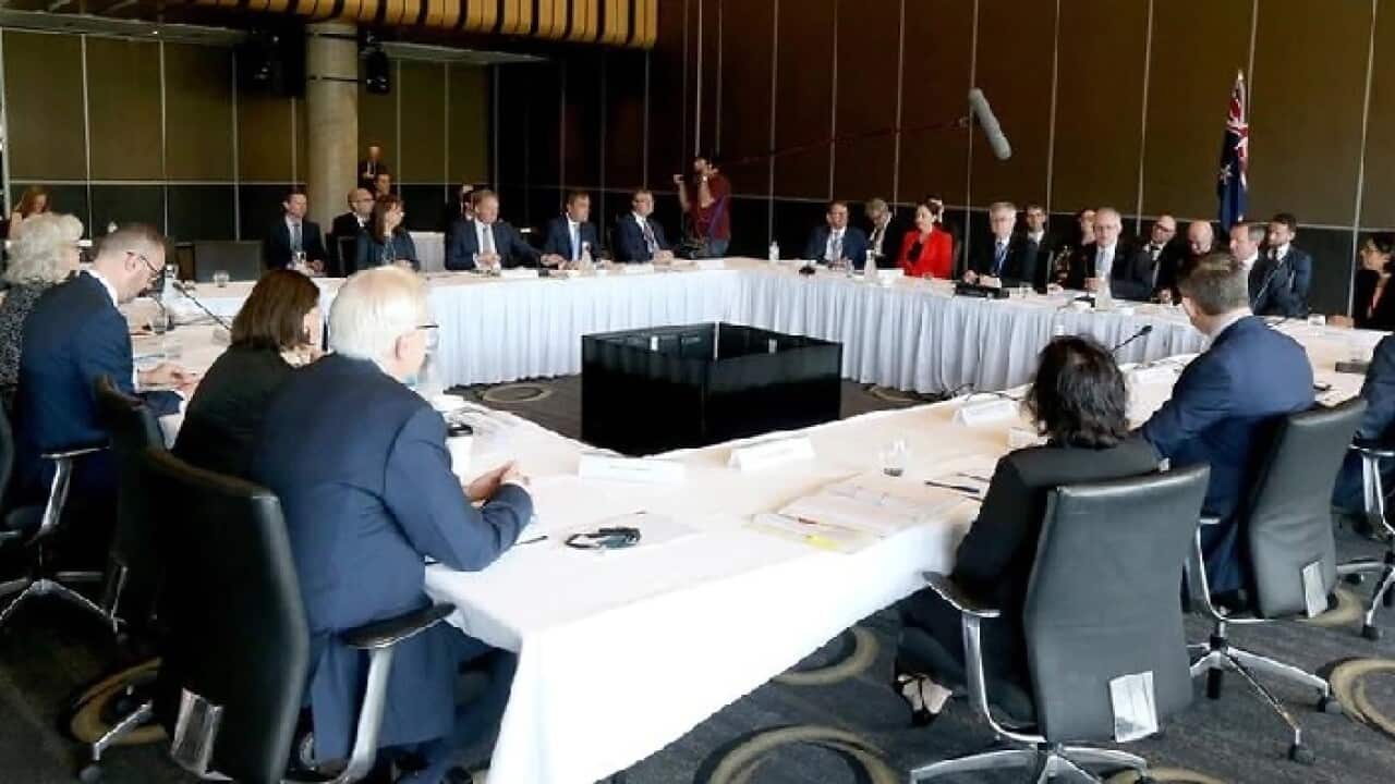 Prime Minister Scott Morrison welcomes the Premiers to the COAG meeting in Adelaide