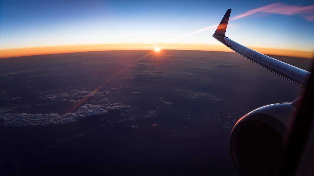 plane sunset