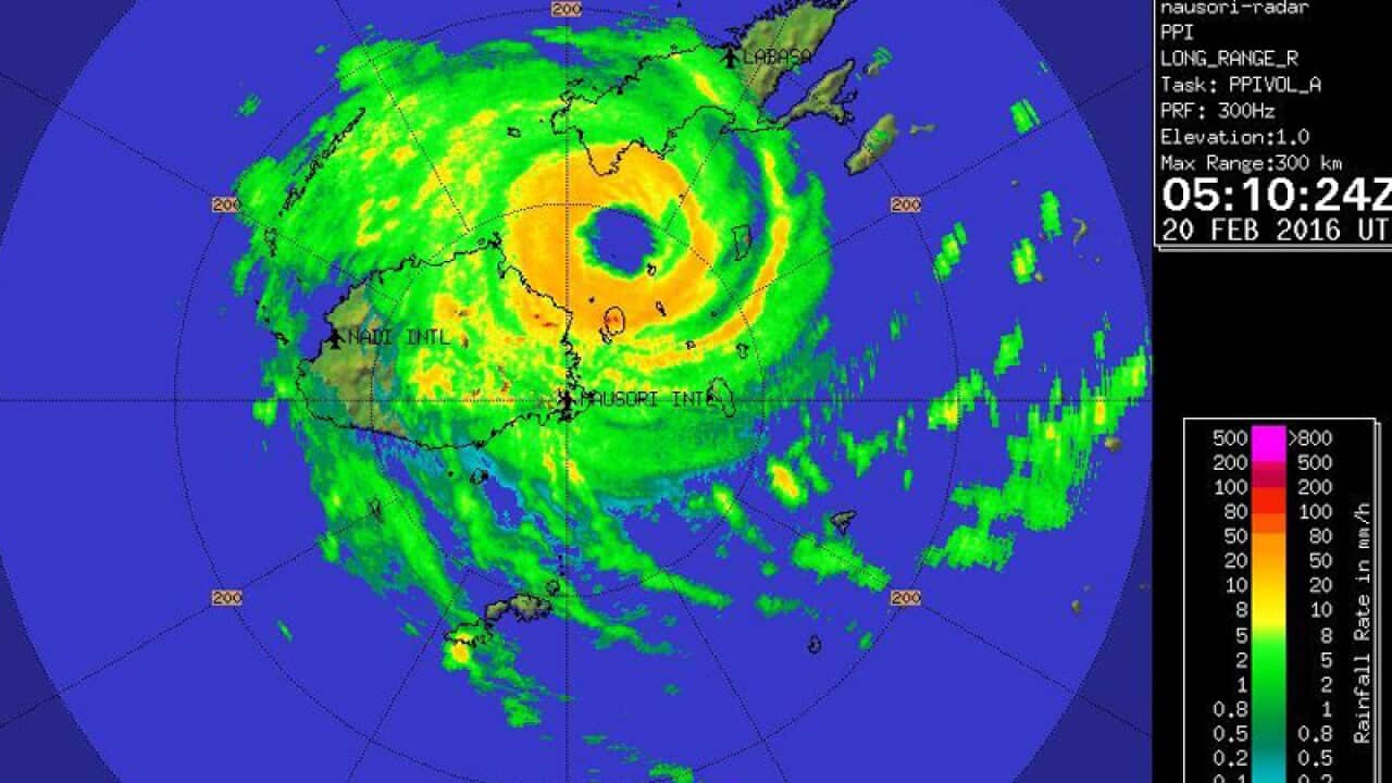 latest radar image of tropical Cyclone Winston