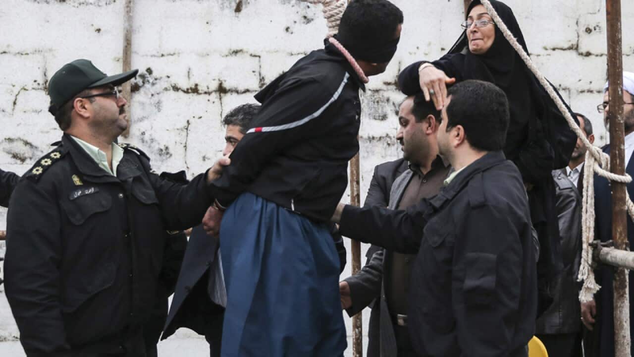 An Iranian man is spared by his victim's mother