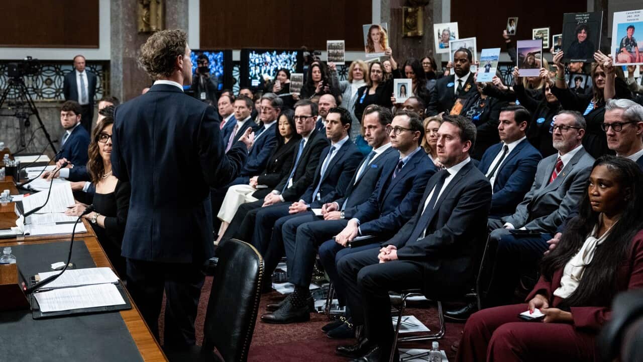 Mark Zuckerberg at a Senate Judiciary Committee Hearing