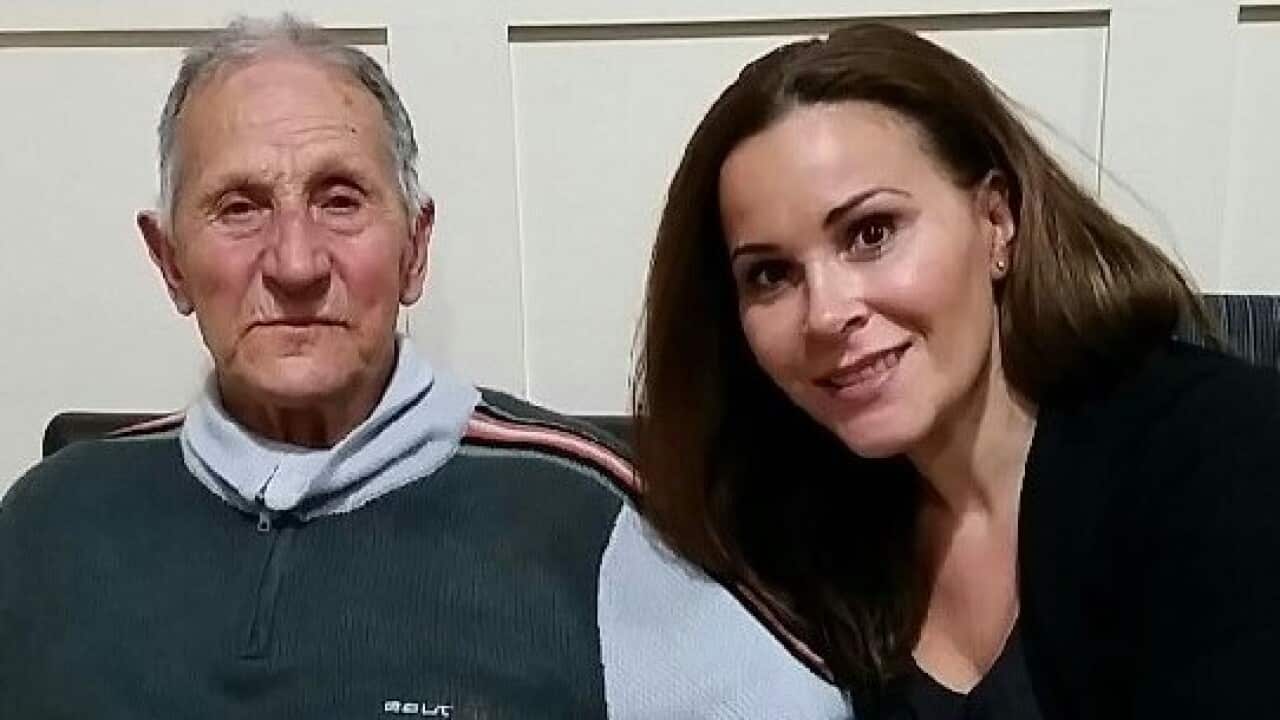 Image: Vicki Athanasopoulos and her father (SBS)