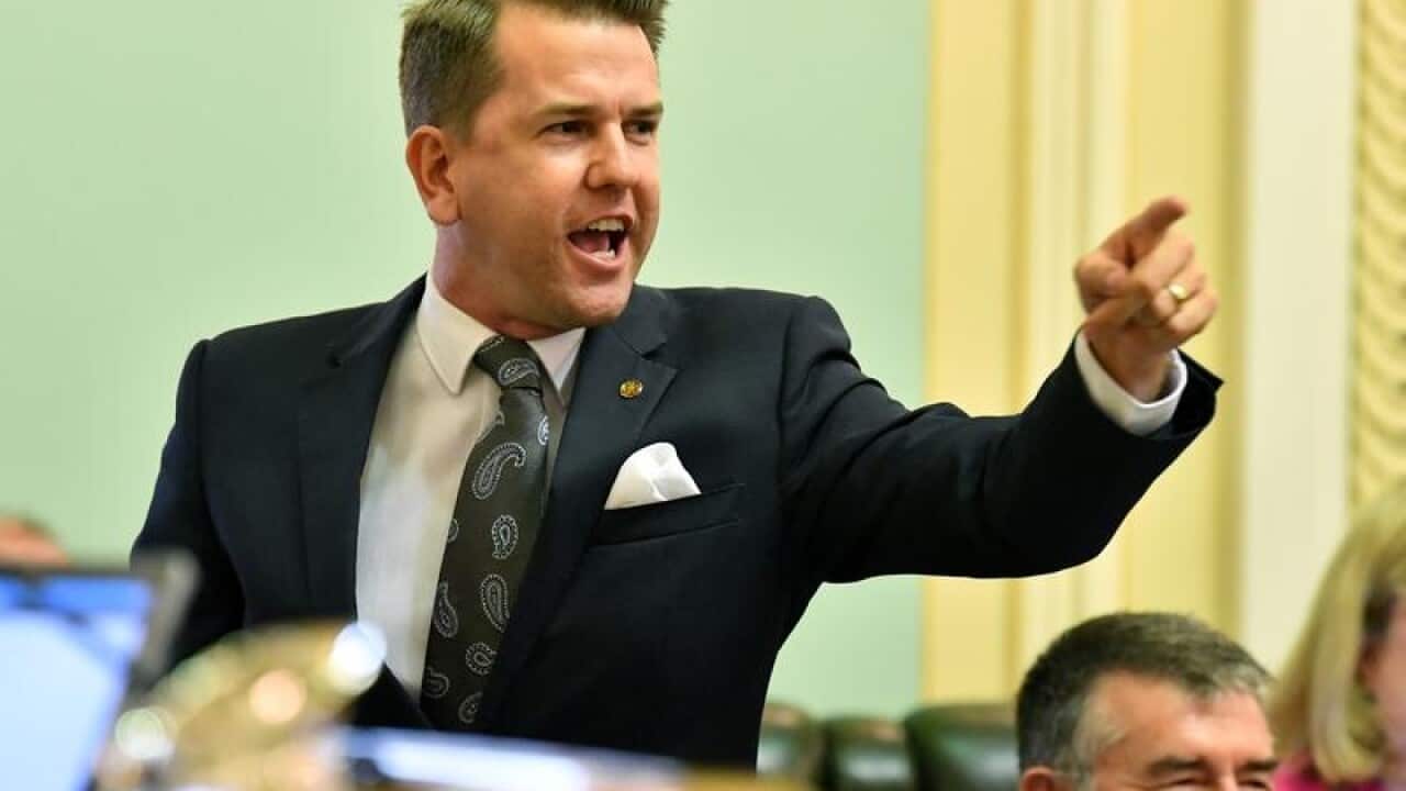 Queensland MP Jarrod Bleijie in parliament