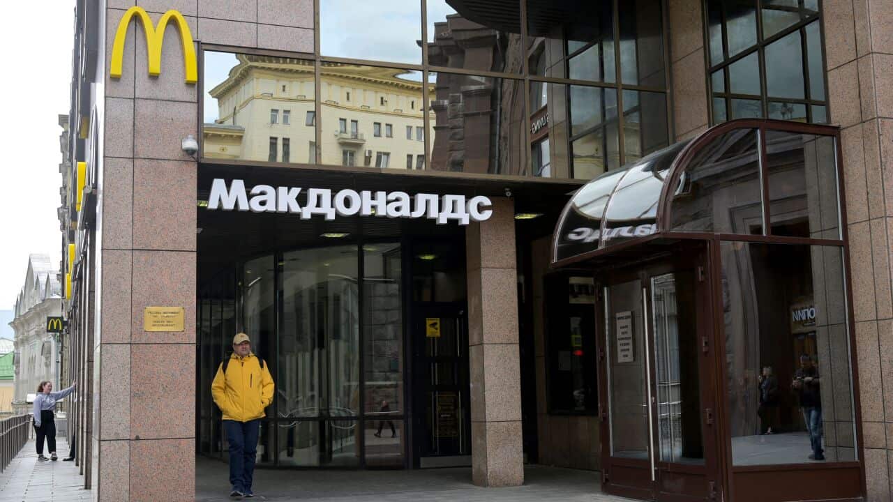 A closed McDonald's restaurant in Moscow